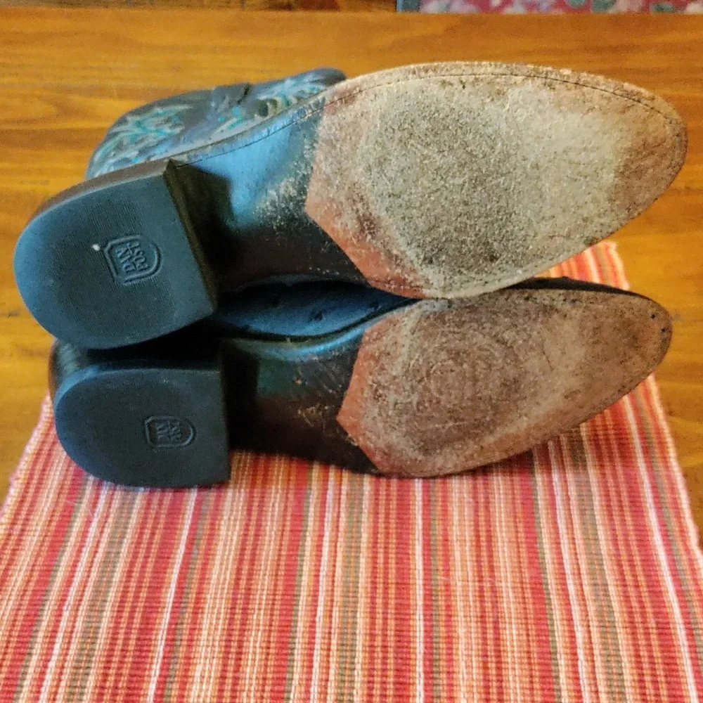 Dan Post Full Quill Blue Ostrich 9D boots - Picture 6 of 8